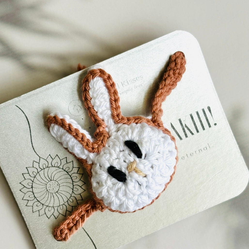 Handmade Crochet Bunny Rakhi - Mauve