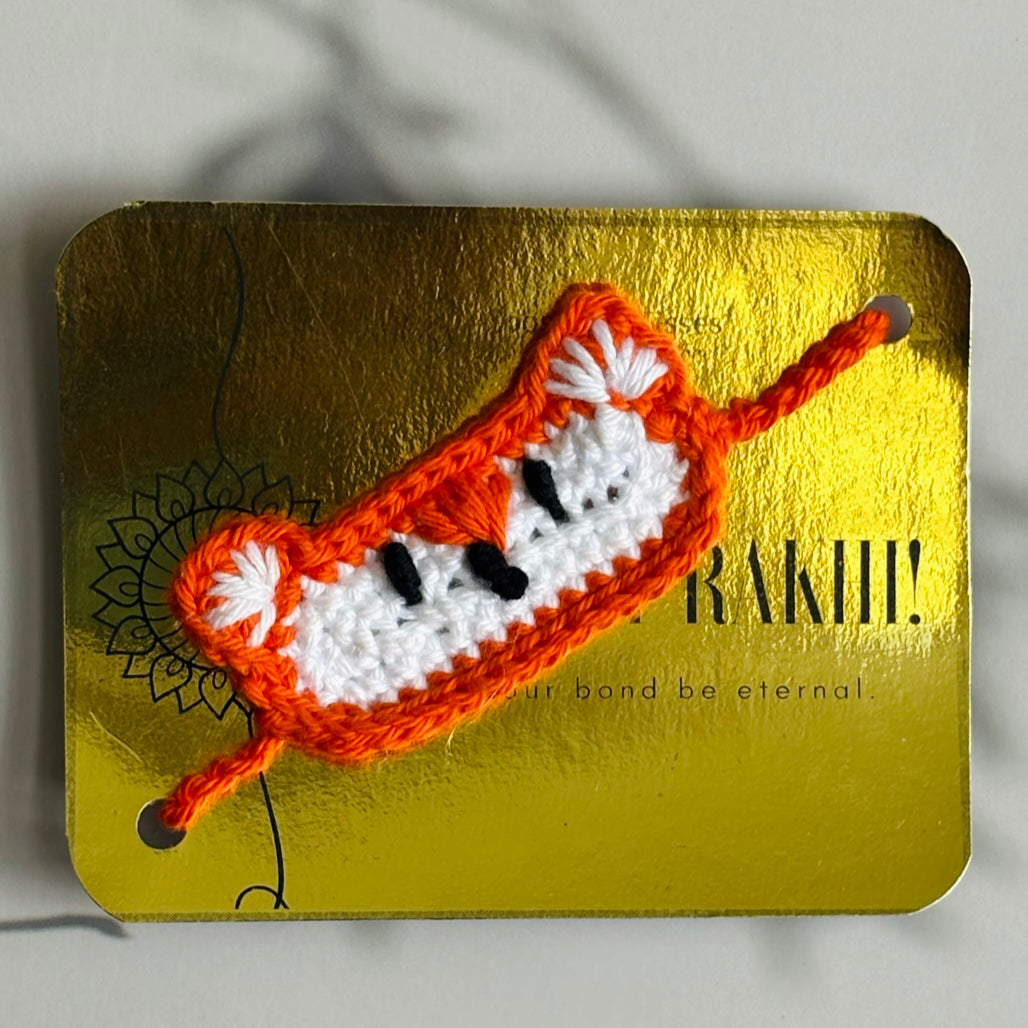 Handmade Crochet Fox Rakhi