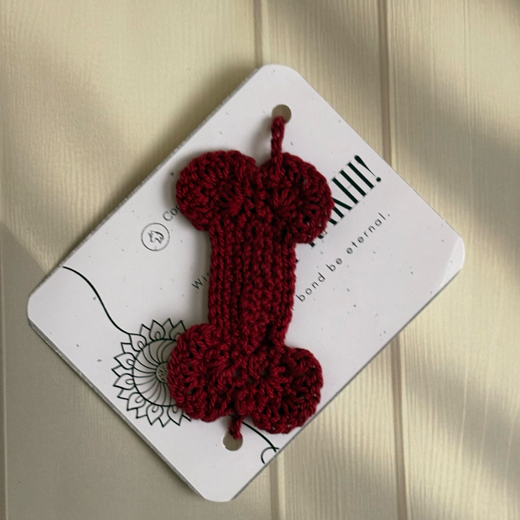 Handmade Bone Rakhi for Pets - Maroon