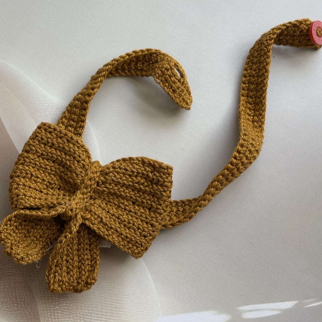 Handmade Crochet Bow Tie (Golden Yellow)