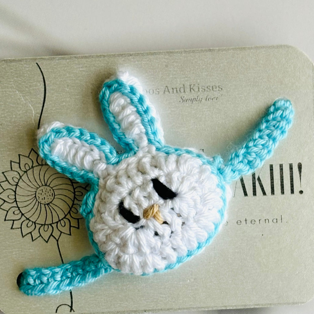 Handmade Crochet Bunny Rakhi - Blue