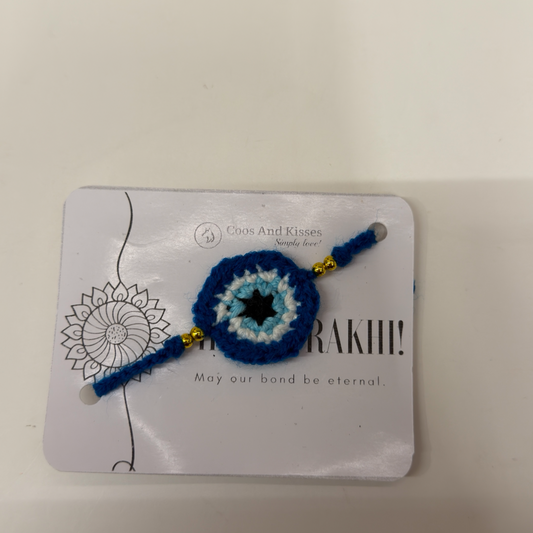 Handmade Crochet Evil Eye Rakhi