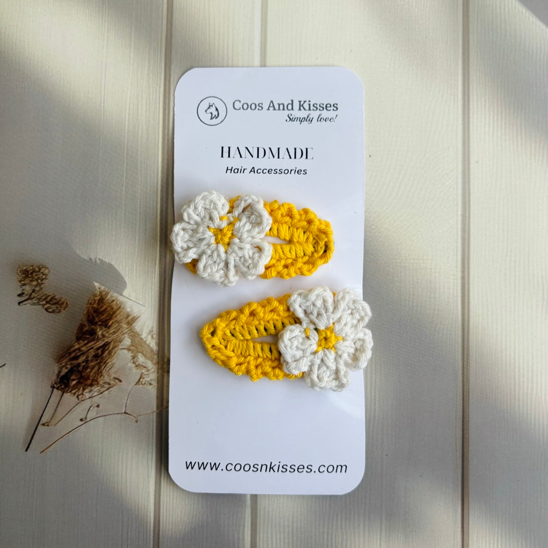 Handmade Crochet Tic-Tac Clips (Pair of 2 clips)