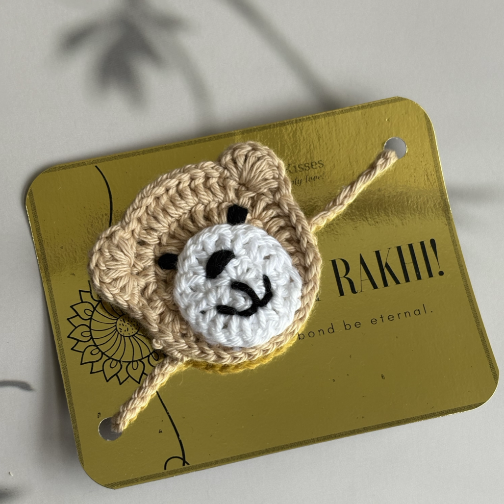 Handmade Bear Crochet Rakhi