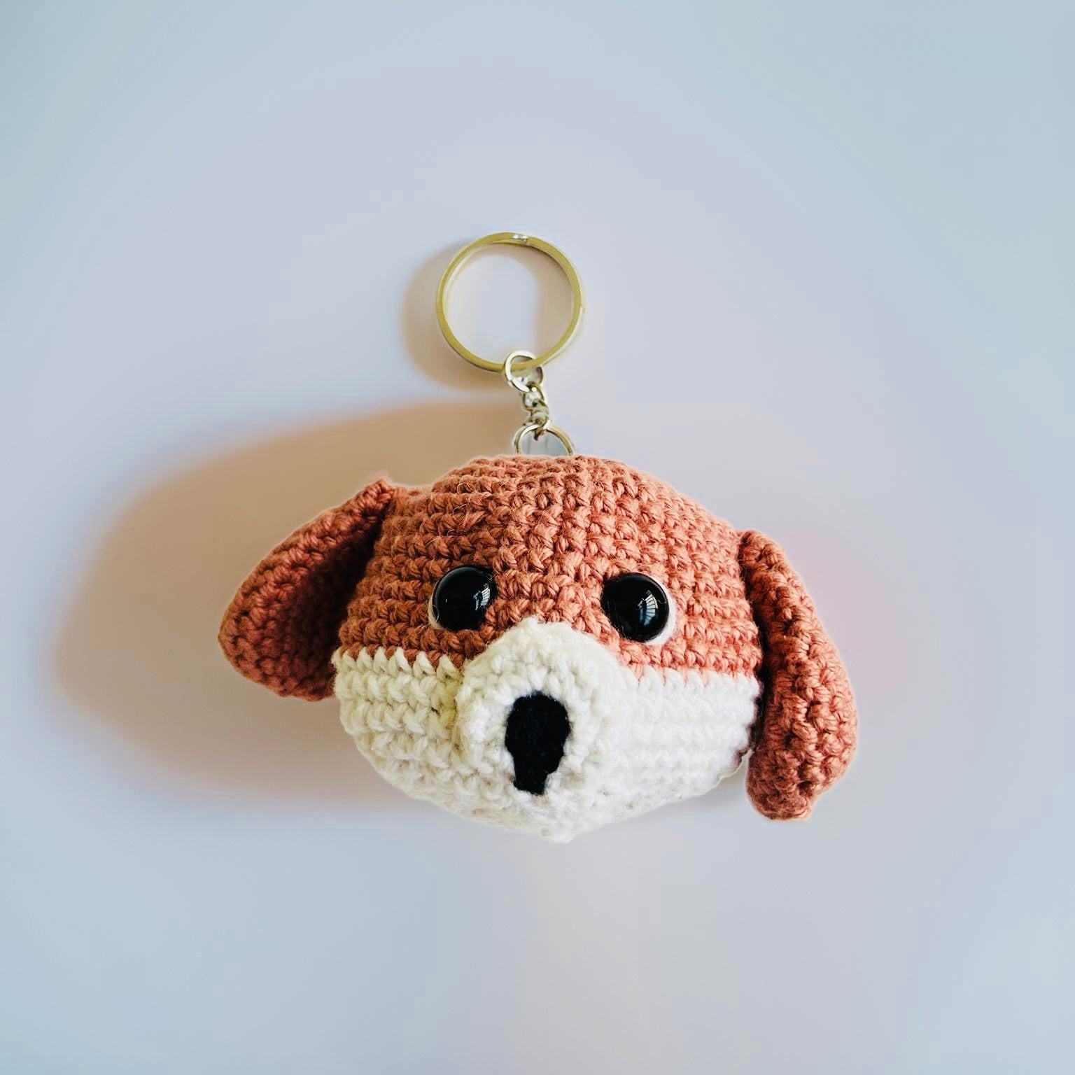 Crochet dog shops keychain