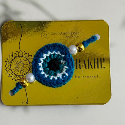 Handmade Crochet Evil Eye Rakhi
