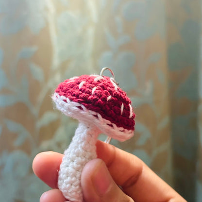 Crochet Mushroom Keychain