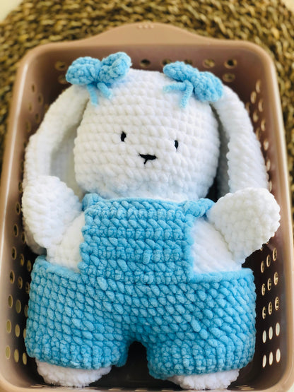 Dazzling Eva - Cute Crochet Bunny with Overalls | Supersoft Panda Baby Yarn