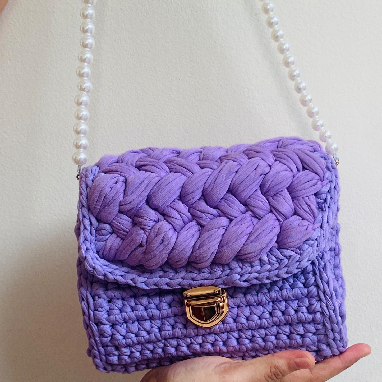 Handmade Crossbody Purple Handbag