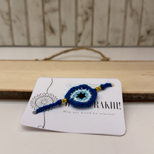 Handmade Crochet Evil Eye Rakhi
