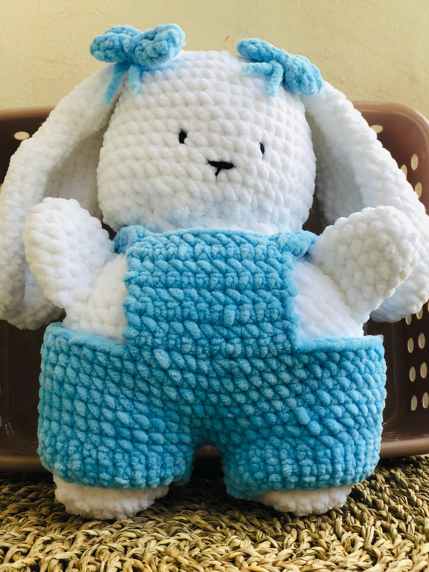 Dazzling Eva - Cute Crochet Bunny with Overalls | Supersoft Panda Baby Yarn