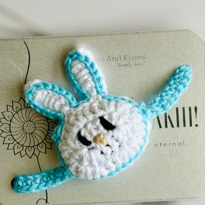 Handmade Crochet Bunny Rakhi - Blue