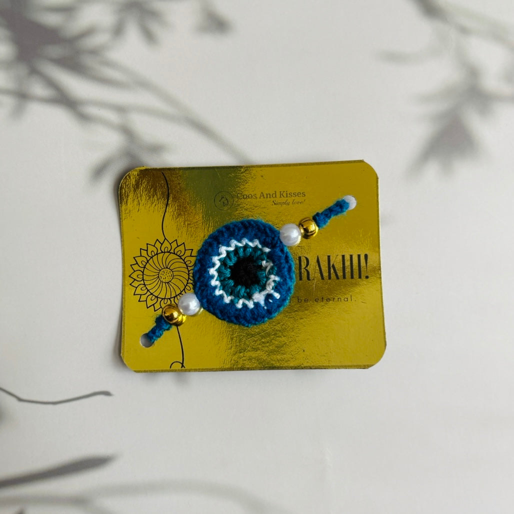 Handmade Crochet Evil Eye Rakhi
