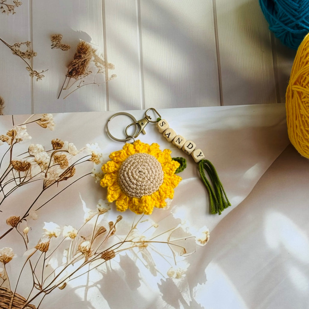 Customised Sunflower Keychain
