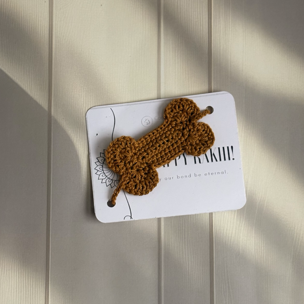 Handmade Bone Rakhi for Pets - Mustard Yellow