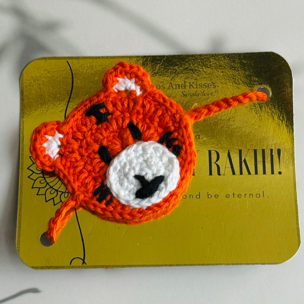 Handmade Crochet Tiger Rakhi
