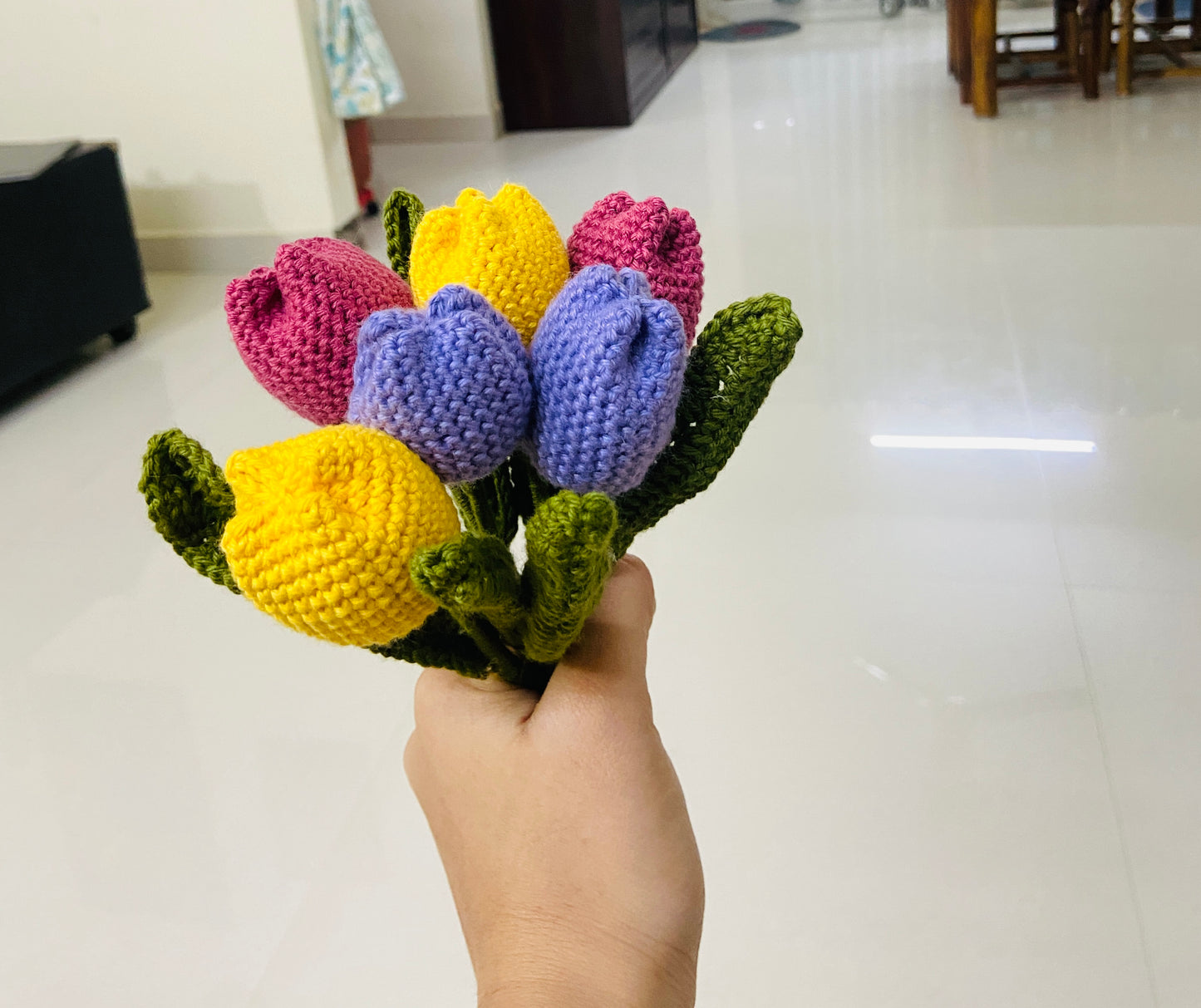 Crochet Tulips Bunch of 6