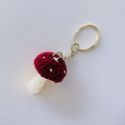 Crochet Mushroom Keychain