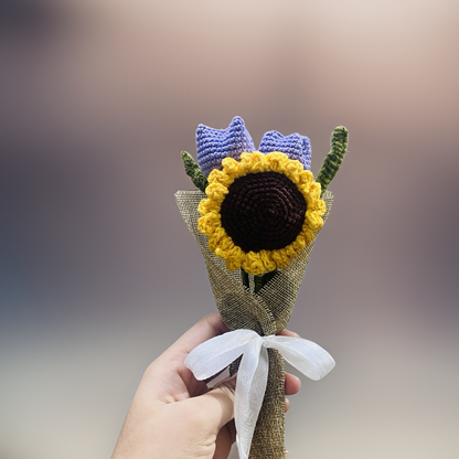 Forever Flower Bouquet ( 2 Tulips and 1 Sunflower)